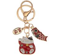 LABRIMP Cat Keyring Japanese Style Maneki Neko Fortune Key Chain Bag Pendant for Handbag Backpack Birthday Gift