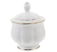 LABRIMP Ceramic Sugar Bowl with Lid for Seasoning Storage Moisture Condiment Jar with Elegant Edge Design Suitable for Home and Commercial Use Housewarming Gift