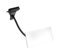 LABRIMP Clip-on Security Laptop Mirror with Adjustable Frame, Wide-angle Convex Desk Rearview Mirror for Office Cubicles and Personal Safety, Black