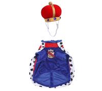 LABRIMP Comfortable Dog Crown Hat with Pet Cloth Material Cloak Set, Blue Dog Lovely Cloth Cape for Everyday Wear, Sweet Fashionable Crown Hat to Highlight Pet's Appearance