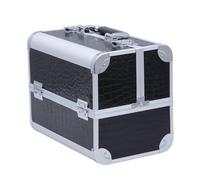 LABRIMP Cosmetic Case Makeup Organizer Aluminum Alloy Large Capacity with Double Open Multi-Layer Design and Spill-Proof Interiors, Portable Suitable for Bathrooms and Sinks