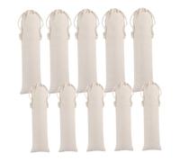 LABRIMP Cotton Linen Drawstring Straw Bags Space-saving and Easy to Clean Pouch Bags 10pcs for Tableware Storage for Graduation Season and Back to School Decorations