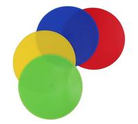 LABRIMP Court Spot Markers 4Pcs Flat Colored Circle Discs Set with Red, Yellow, Blue, Green Mats for Soccer and Tennis Training and Sports Field Boundary