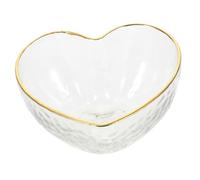 LABRIMP Crystal Heart Shaped Dessert Bowl with Elegant Trim Clear Glass Serving Bowl for Fruit Salad Snacks and Party Use Small for Weddings Receptions and Everyday Gatherings