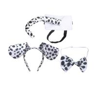 LABRIMP Cute Dog Ears Headband Set with Bowtie and Tail Soft Polyester Cosplay Accessories for Animal Themed Parties Slip Comfortable Fit for Pets and Cosplay Events