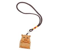 LABRIMP Cute Wooden Pig Keychain Pendant for Phone Making Adorable Car Hanging Charm Animal Lovers
