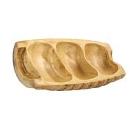 LABRIMP Divided Serving Tray with Compartments Rustic Design Multipurpose Snack and Nut Storage Dish Food Grade for Kitchen Dining and Party Use