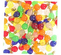 LABRIMP DIY Plastic Christmas Bulb Bulb Shaped Xmas Tree Decorations Colorful Electroplated Pendant Beads for Holiday Crafting and Festive Home Decor