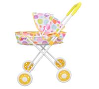 LABRIMP Doll Stroller Realistic Pram for Lightweight Portable Doll Carriage with Ample Storage for Pretend Role Play Accessory