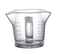 LABRIMP Double Mouth Milk Cup Measuring Cup Scale for Baking Food Preparation and Coffee Making Glass Material Markings for Kitchen Use