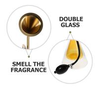 LABRIMP Double Wall Clear Glass Aromatherapy Flask with Brass Pump Essential Oil Smelling Bottle for Fragrance Testing and Diffusing Portable Spa Aroma Display Device for Home and Travel