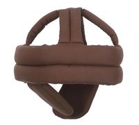 LABRIMP Elderly Head Protector Cap with Ear Guards, Brown Thick Soft Cotton Safety Bump Hat for Seniors, Adjustable Breathable Headgear for Fall Prevention and Daily Home Care