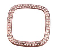 LABRIMP Electroplated Protective Watch Shell Case for Full Coverage Rose Gold Double Row Rhinestone Design Lightweight Chic Accessory Enhancing Style and Comfort