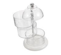 LABRIMP Elegant Makeup Organizer for Vanity Desk Durable Plastic Compact Design with Dedicated Puff Compartment for Skincare Beauty Accessories