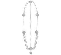 LABRIMP Elegant Silver Rhinestone Tassel Headband for Women, Decorative Alloy Hairpiece with Fine Detail and Stable Fit, for Photography and Photo Prop Use