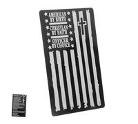 LABRIMP Engraved Metal Police Officer Prayer Wallet Insert Card Black for Policemen Graduation Gift Unique Keepsake for Daily Inspiration and Appreciation Easy to Carry