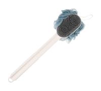 LABRIMP Ergonomic Long Handle Bath Brush with Soft Silicone Mesh for Gentle Exfoliation and Deep Cleansing Back Scrubber for Shower Massaging Tool to Relax Muscles and Circulation Blue