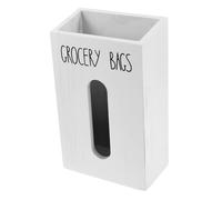LABRIMP Extra Wide Slot Wooden Trash Bag Organizer Box with Smooth Edges for Safe Bag Dispensing Space Saving Farmhouse Style Container for Home and Office Use