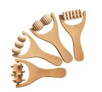 LABRIMP Foot Massager Ball and Wooden Massage Stick 4pcs for Whole Body Massage, Arm and Face Relief, Portable Wood Tools