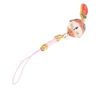 LABRIMP Fortune Cat Pendant Durable Ceramic Hanging Ornament Pink Lucky Cat Keychain for Phone Backpack Symbolic DIY Charm for Luck and Happiness Gift