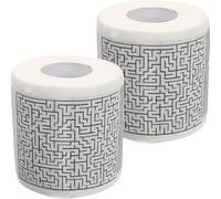 LABRIMP Funny Printed Maze Pattern Toilet Paper Rolls 2Pcs, Creative Roll Paper Tissue for Bathroom Use, Novelty Maze Game Design Toilet Napkins for Home Office