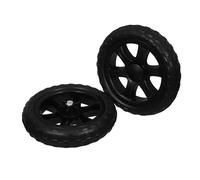 LABRIMP Generator wheel kit 2pcs black rubber locking casters wheels with shock absorption for utility cart market purchases