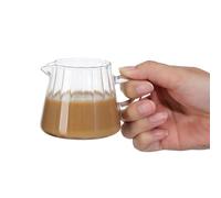 LABRIMP Glass Milk Frothing Pitcher, 200ml Compact Size Sturdy Glass Jug for Coffee Machine Use in Restaurants and Coffee Shops