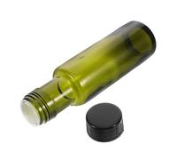 LABRIMP Glass Olive Oil Bottle 100ml with Lid, Portable Empty Oil Bottle Made of Sturdy Glass, Compact round Design for Kitchen and Travel Use, Resistant to Breakage and Multifunctional