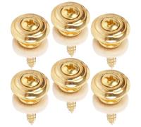 LABRIMP Golden Metal Guitar Strap Locks Sturdy Buckle Design 6pcs for Electric Guitar, Easy to Install and Prevent Strap from Coming for Secure Fit in Live Performance