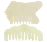 LABRIMP Gua Sha Massage Comb Skin Deep Massage and Promote for Face and Body 2pcs Jade Beige Beauty Suitable for Facial and Scalp Care