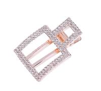 LABRIMP Hair Clip Easy to Clip and Good Grip Elegant Square Shape Alloy with Diamond Hollow Design Stylish Hair Accessory Random Color for Women and Girls for Everyday Use
