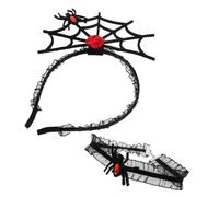 LABRIMP Halloween Decoration Set Halloween Spider Hairband Spooky Headband Hairband Spider Punk Costume Choker Props Black Plastic