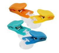 LABRIMP Hanging Clips 4pcs Suction Cup Towel Holders Plastic Rotating Clips for Kitchen and Bathroom Use with Multi-Colour Finish for Towel Drying and Storage