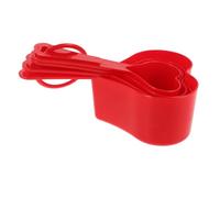 LABRIMP Heart Shaped Plastic Measuring Spoon Set Kitchen Measuring Spoons with Markings for Accurate Cooking and Baking Fun Design for Home Chefs and Suitable for Everyday and Random Color