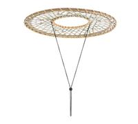 LABRIMP Hollowout Bamboo Woven Oriental Hat Traditional Asian Rice Farmer Cap for Ninja Cosplay Costume Party Photography Prop Diameter