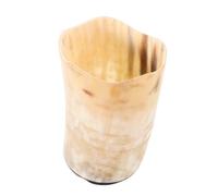 LABRIMP Horn Drinking Cup Medium Smooth Surface Ox Horn Mug for Coffee Tea Whiskey Unique Beverage Holder for Office Home Party Use
