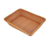 LABRIMP Imitation Rattan Storage Basket Large Capacity Handwoven Sundries Organizer for Bread Fruit Kitchen and Home Multifunctional Rectangular Tray