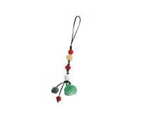 LABRIMP Jade Agate Mobile Phone Pendant Multi Purpose Hanging Pendant for Car Keys Phones Vintage Chinese Style Delicate Green Decor for Women