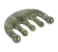 LABRIMP Jade Scalp Gua Sha Comb with Comfortable Grip for Massage and Hair Detangling, Green Jade Material Suitable for Men and Women, Gift for Christmas and Self Care