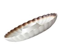 LABRIMP Japanese Style Ceramic Serving Platter with Dipping Saucer, Round White Multi-Purpose Sushi Dip Plate for Sushi Bars and Japanese Restaurants