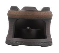 LABRIMP Japanese Style Ceramic Teapot Warmer for Ceramic Teapots Hollow Pottery Stove with Wax Candle Heating Retro Handmade Pot Heater Base for Tea Outdoor and Holiday Use