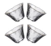 LABRIMP Japanese Style Sake Cups Temperature Insulation 4pcs with Gold Rim, Heat-Resistant Synthetic Material, 70ml Capacity, Smooth for Entertaining Friends and Family