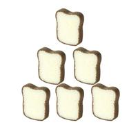 LABRIMP Kitchen Accessory Sponge Scrubbers 6pcs Toast Design Lightweight Pot Scrubbing Tool for Stain Removal and Fast Drying
