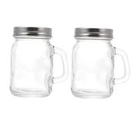 LABRIMP Kitchen Gadgets 2pcs Salt and Pepper Shakers Glass Bottles with Metal Lids for Seasoning