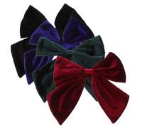 LABRIMP Large Bow Hair Clips Not Easy to Break Or Fade 4 Pcs for Little Made of Soft Flannelette Material Decorative Hair Clips for Birthday and Celebration