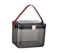 LABRIMP Large Dual Layer Portable Medical Kit Home Medicine Storage Container Safe Design Durable Organizer for Household Use Deep Gray Transparent for Daily Needs