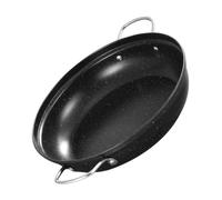 LABRIMP Large Iron Cooking Pot with Double Handles for Home and Restaurant Use Heat-Resistant Sturdy Korean Ramen Pot Suitable for Seafood