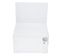 LABRIMP Lockable Clear Acrylic Card Display Box with Large Capacity for Business Cards Voting Suggestion Ballot Box Fundraising Public Feedback Government Use