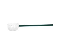 LABRIMP Long Handle Glass Soup Spoon Sturdy Glass Scoop for Ice Cream Dessert Coffee Tea Serving at Home Party Gathering in Green