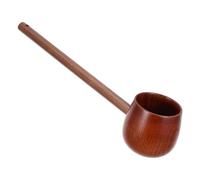 LABRIMP Long Handle Wood Water Ladle Scoop for Kitchen and Garden Use, Handcrafted Sour Jujube Wood Serving Spoon for Tea Ceremony and Outdoor Watering